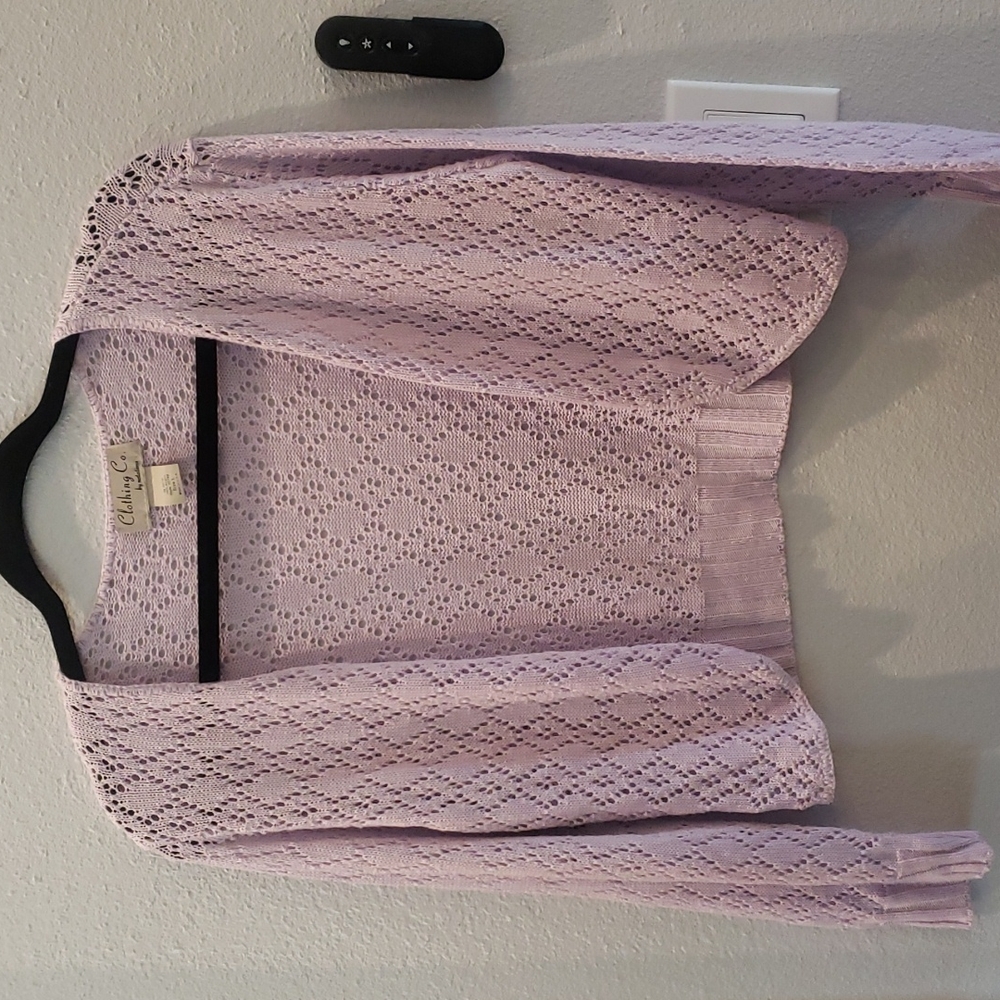 Lavender purple open knit